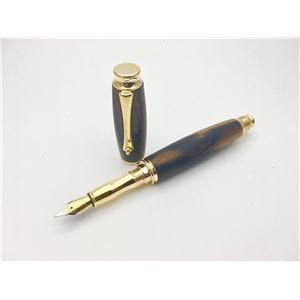 銘木材 万年筆/文房具 (黒柿 くろがき) 日本製 中太字 文具 オフィス用品 ステーショナリー
