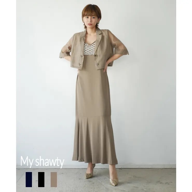 SHEER JACKET SET DRESS