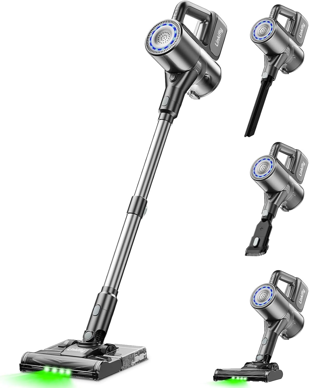 掃除機 コードレス【2025最新型!45000pa超強力吸引＆水タンク付きクリーニング設計＆LED緑ライト付き】 Linkifly A9 コードレス掃除機 自立式 伸縮型 スティック掃除機 ハンディク