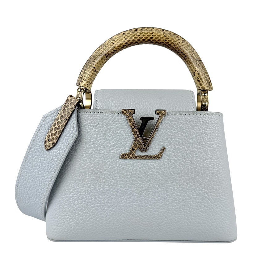 ルイ ヴィトン LOUIS VUITTON ハンドバッグ ショルダーバッグ カプシーヌ ミニ レザー/パイソン ライトブルー ゴールド レディース M55920 z6240 207,500円