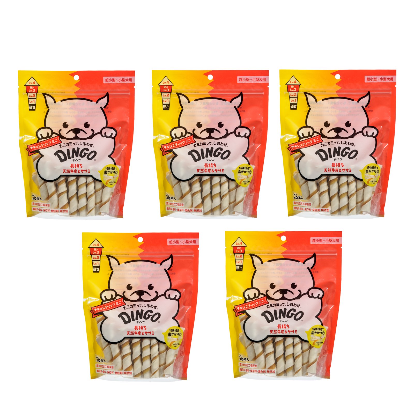 ディンゴ　チキンスティック　ミニ　２６本入X５　デンタルガム　デンタルおやつ　犬　ＣＲＣ45―14―03―05―01