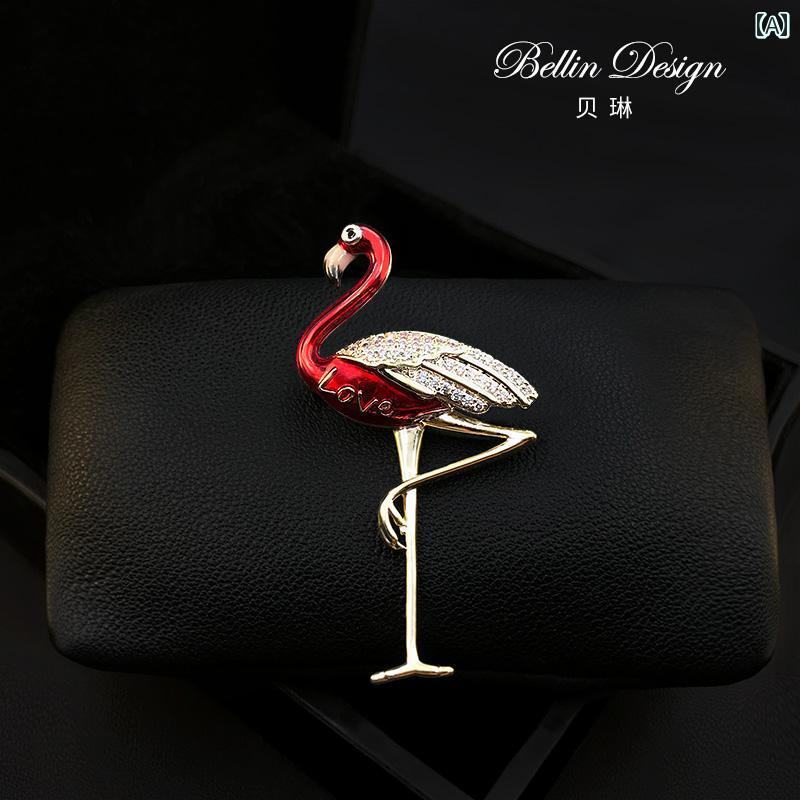 ブローチ 卒業式 入学式 おしゃれ ラブ フラミンゴ レディース アクセサリー スーツ コート アクセサリー セーター ピン コサージュ 3669 5,416円