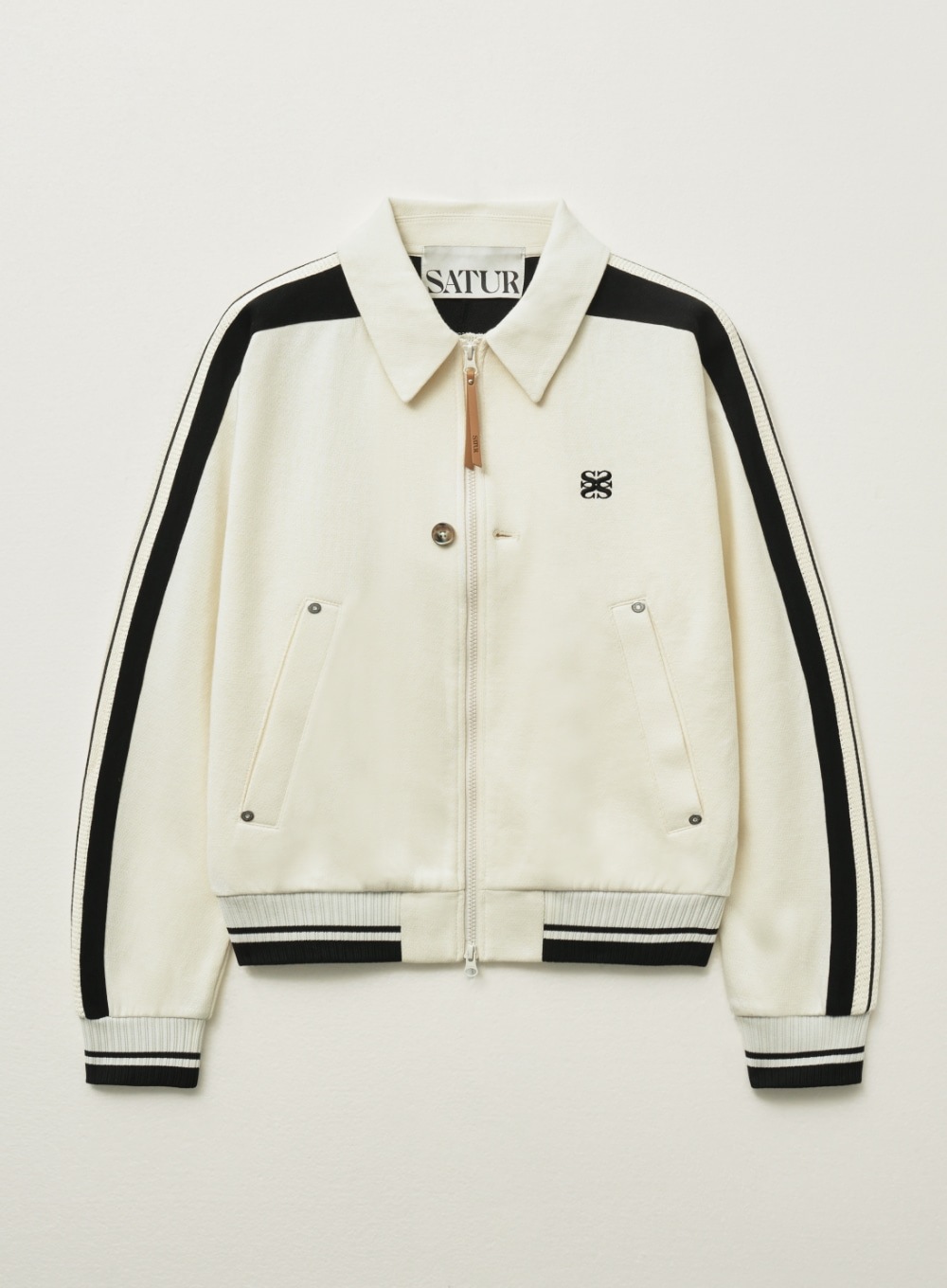 SATUR】 LAWTON COLLAR TRACK ZIP-UP JACKET : ART BLACK 【公式通販】