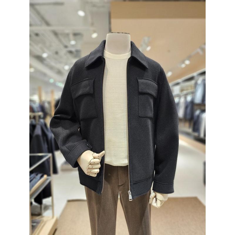 [坡州店] [AND Z()] 2つのカラー ポケットポイント二重織ウール混紡トラッカージャケット (BZF4KG1104)