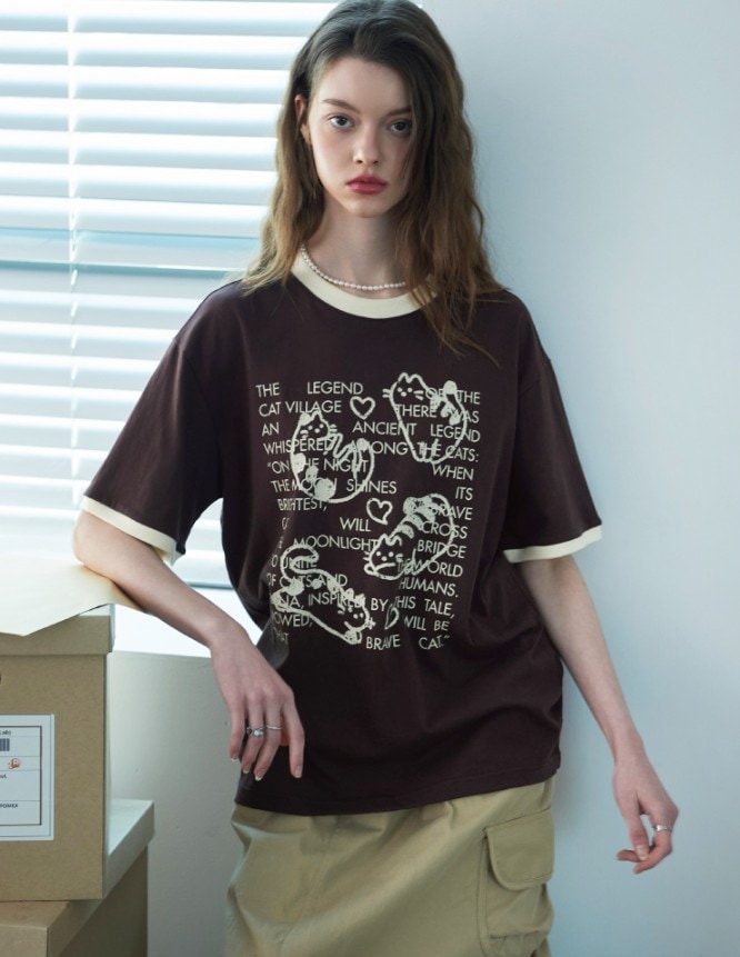 ルナテイルリンガー半袖Tシャツ 2カラー UNISEX