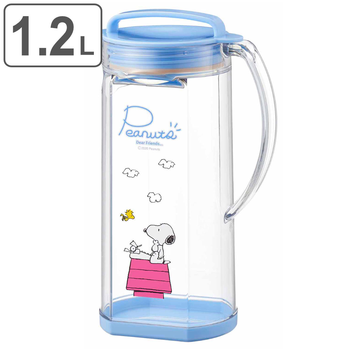 冷水筒 1.2L PEANUTS スヌーピー プラスチック 日本製 ピッチャー 麦茶ポット