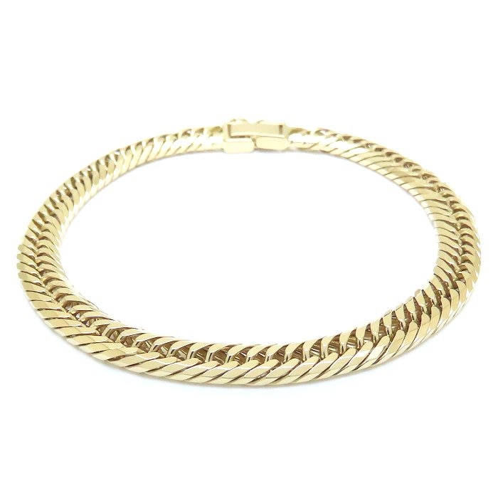 喜平ブレスレット K18YG イエローゴールド メンズ 8面 トリプル 20cm 20.6g/129180【中古】