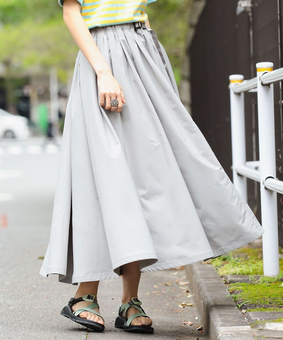 GRAMICCI × BEAMS BOY 別注 ギャバ ロングスカート レディース