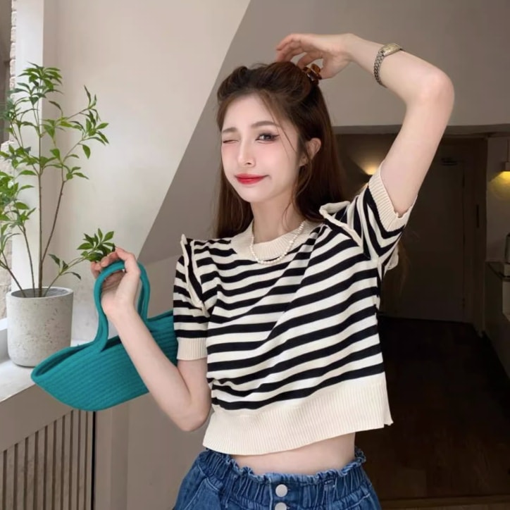 トップス カットソー 袖あり 半袖 ラウンドネック 大人可愛い きれいめ シンプル カジュアル 大人 上品 おしゃれ お洒落 大人女子 こなれ感 ラフ ボーダー 春 夏 秋 2022 2023 10代