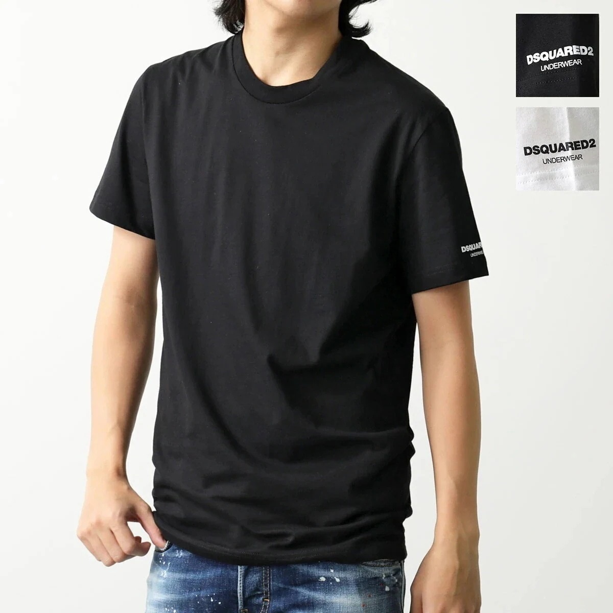 DSQUARED2 ディースクエアード Tシャツ 【1枚単品】 D9X3C5690 メンズ 半袖 クルーネック カットソー アンダーウェア カラー2色