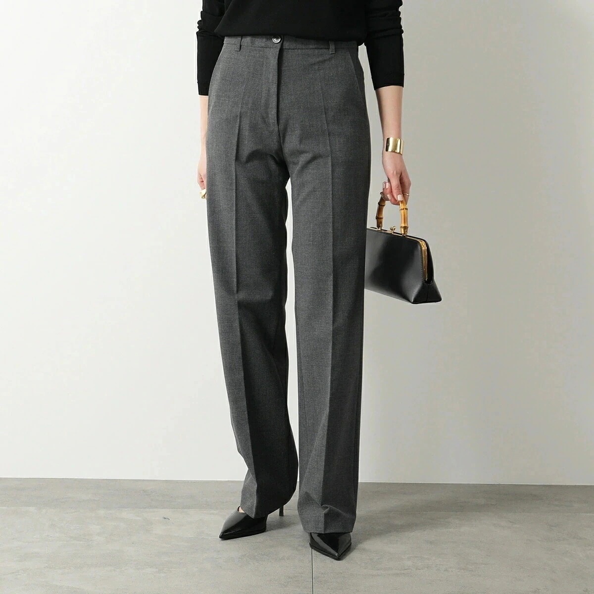 Semicouture セミクチュール スラックスパンツ DAMIENNE Y4SI16 レディース センタープレス ストレート ストレッチ Y49-0