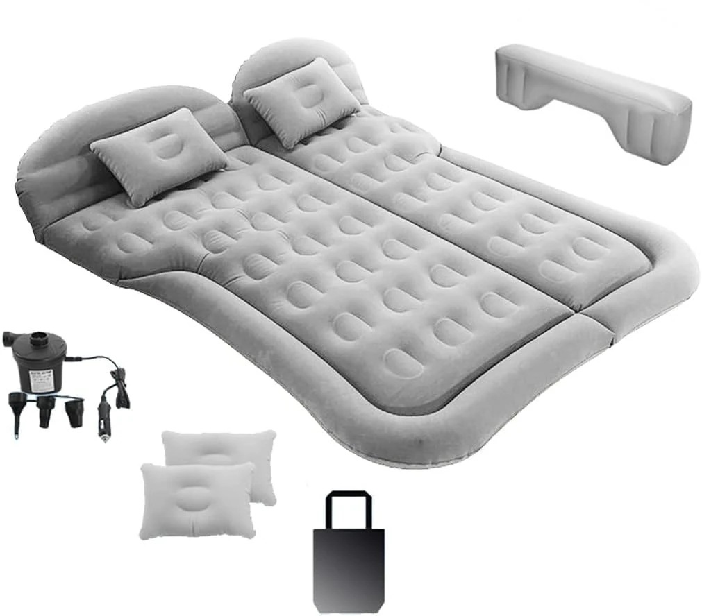 車中泊マット エアーマット 約10CM厚さ 車用品 便利グッズ クッション シート カー用品 車内ベッド マットレス トランク 折畳み式 防水防潮 PVC素材 枕つき 電気ポンプ と収納袋付き 4,631円