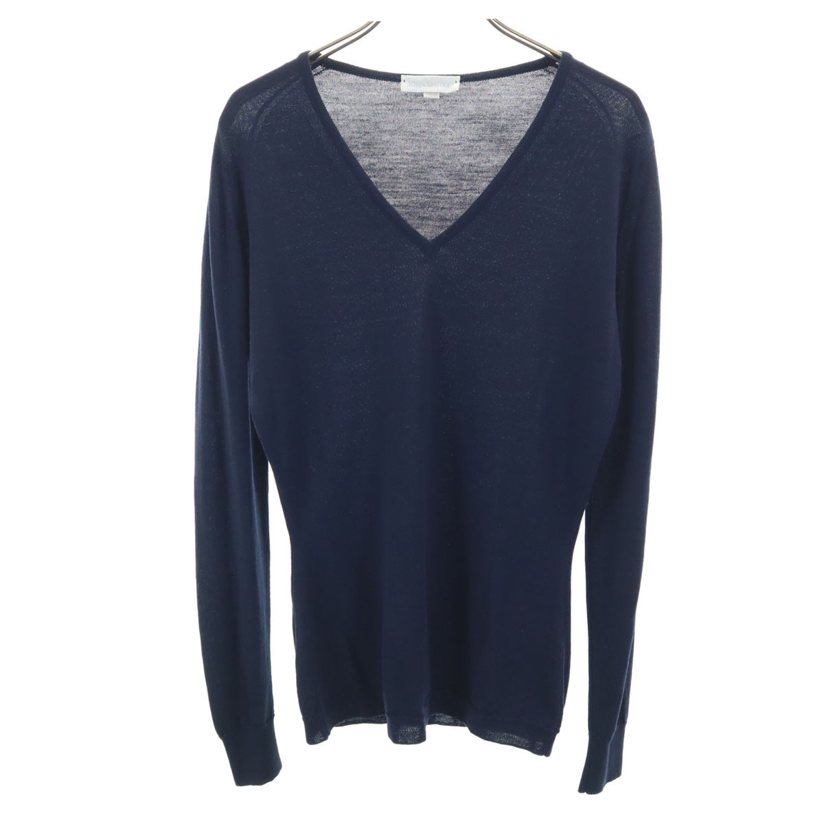 イギリス製 長袖 ウール Vネック セーター S ネイビー レディース 古着 5,010円