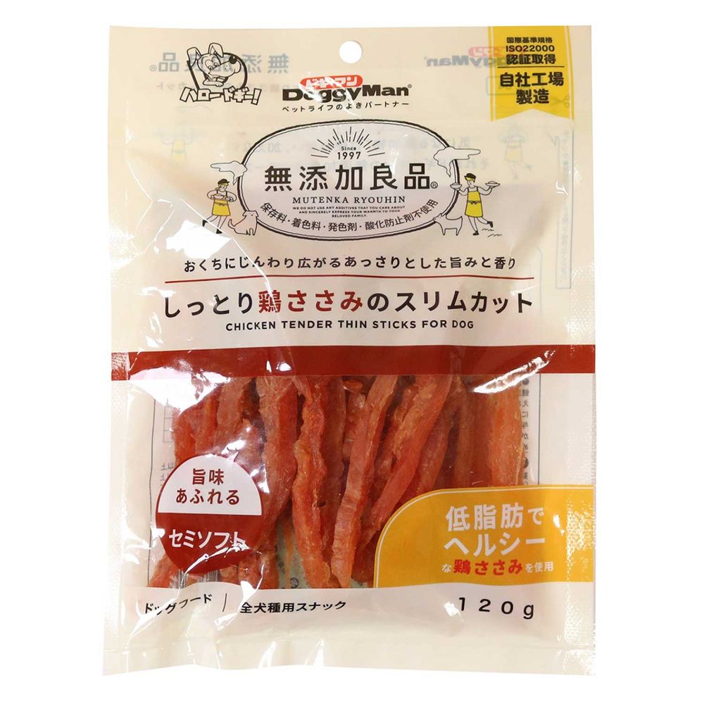 （まとめ買い）無添加良品 しっとり鶏ささみのスリムカット 120g 犬用おやつ [x8]