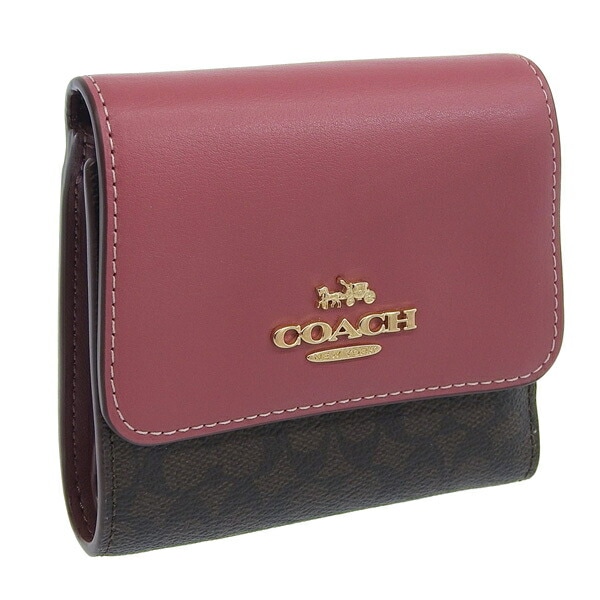 コーチ 財布 レディース 二つ折り財布 アウトレット ブラウンマルチ MCRO SIG SM TFD WLT CF369IMV3E COACH