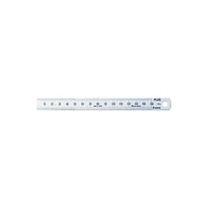（まとめ）プラス ステンレス直尺 15cm×0.5mm厚 シルバー(×10セット)