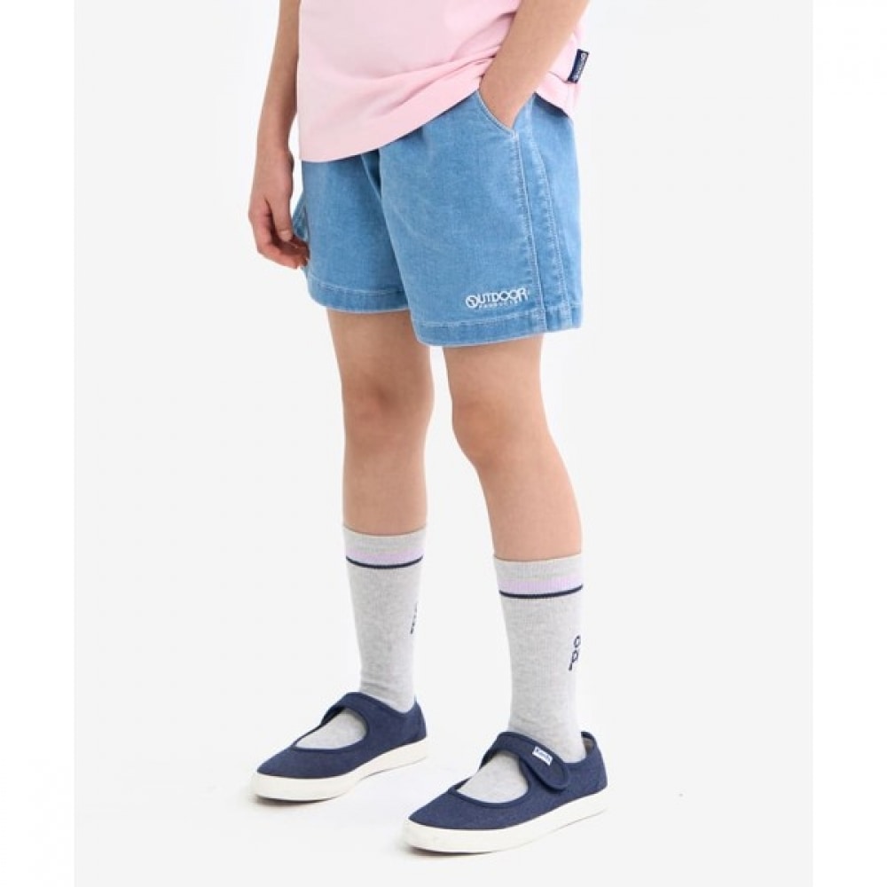 [アウトドア用品キッズ] 女の子用デニムショーツ (ライトブルー) OD252BDP74_LBL