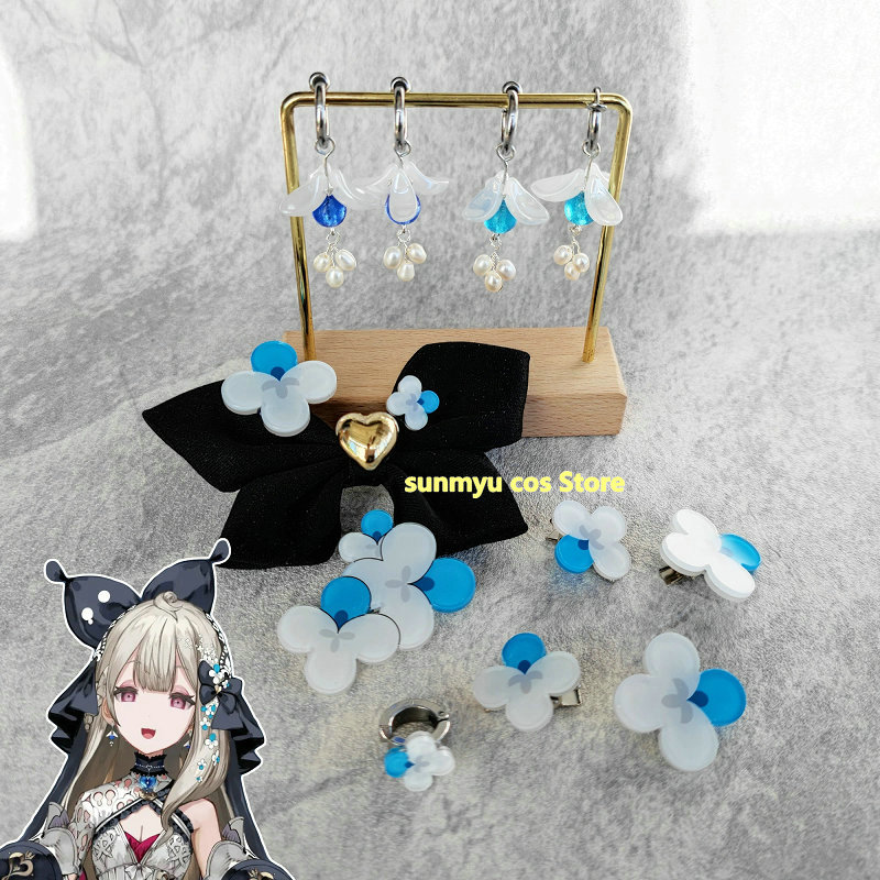 にじさんじ バーチャル VTuber 遠藤霊夢 えんどう れいむ Reimu Endou イヤリング＋ヘアピン　セット　ヘア飾り　コスプレ道具　アクセサリー