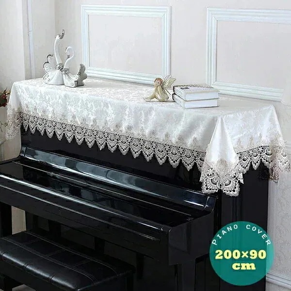 ピアノカバー アップライト トップカバー デジタル 電子ピアノカバー レース 刺繍 標準直立型ピアノ用 間口130-160cm通用 ピアノ掛け 通気性 乾燥 防塵 ヨーロッパ風 おしゃれ