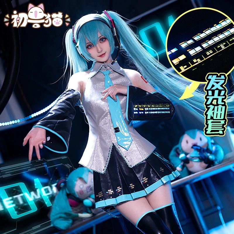 初獣猫初の音cos服未来mi電子発光v2未来公式服華麗版二次元服