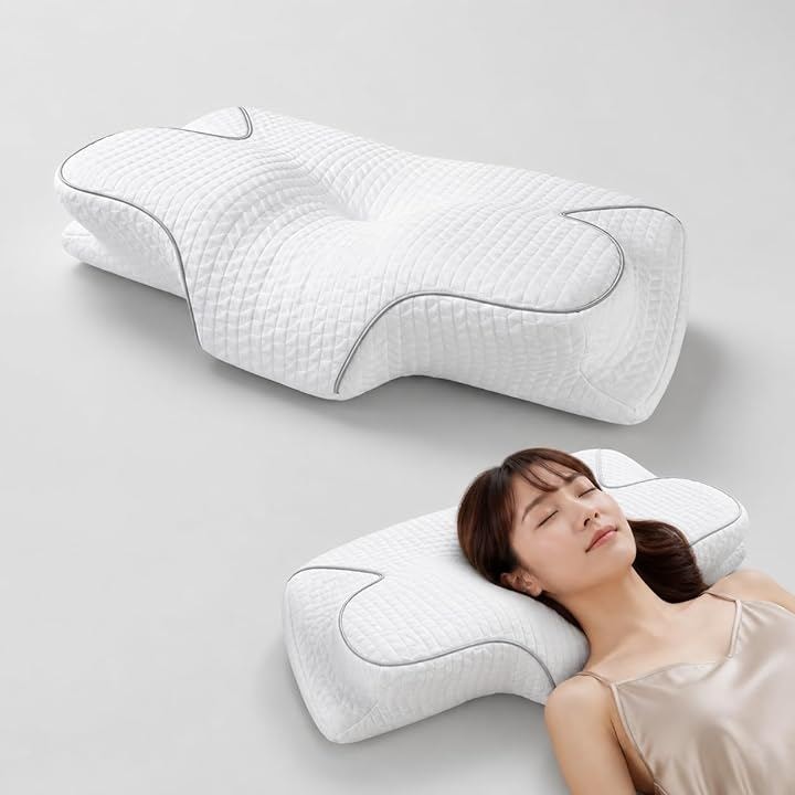 枕 低反発 まくら 64cm超ワイド 中空設計 フィット感重視 仰向け 横向き アームサポート 60D高密度 快眠 洗えるカバー ギフト (ホワイト, 中空型)