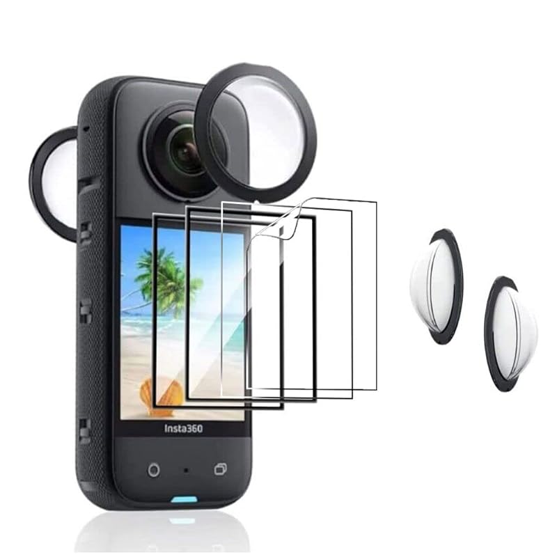 【YXHH 2022改良/6枚入り】for Insta360 X3 粘着式レンズ保護フィルム X3 3D レンズ保護フィルム/キズ防止/高透過率 【2枚カメラレンズ保護フィルム+2枚PET液晶保護フィ