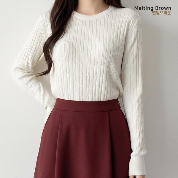 女性ルーズフィットラウンドネックニット IN01 4,783円