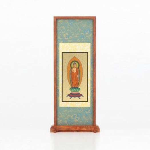 [倉庫管理]　スタンド掛軸 紫檀 あさぎ本尊 ミニ