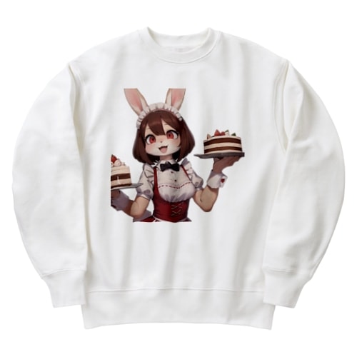 【文字入れ可能受注生産】ウサギの女の子　メイド　ケモナー　ダブルケーキ ヘビーウェイトスウェット