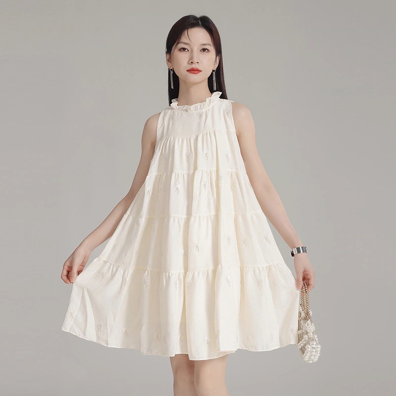 Hot!!! 2024夏新品 Aライン ショートワンピ 体型カバー チュニック ホルターネック 旅行 ビーチワンピース ラッシュカード 水陸両用 関連商品は店で購入可能