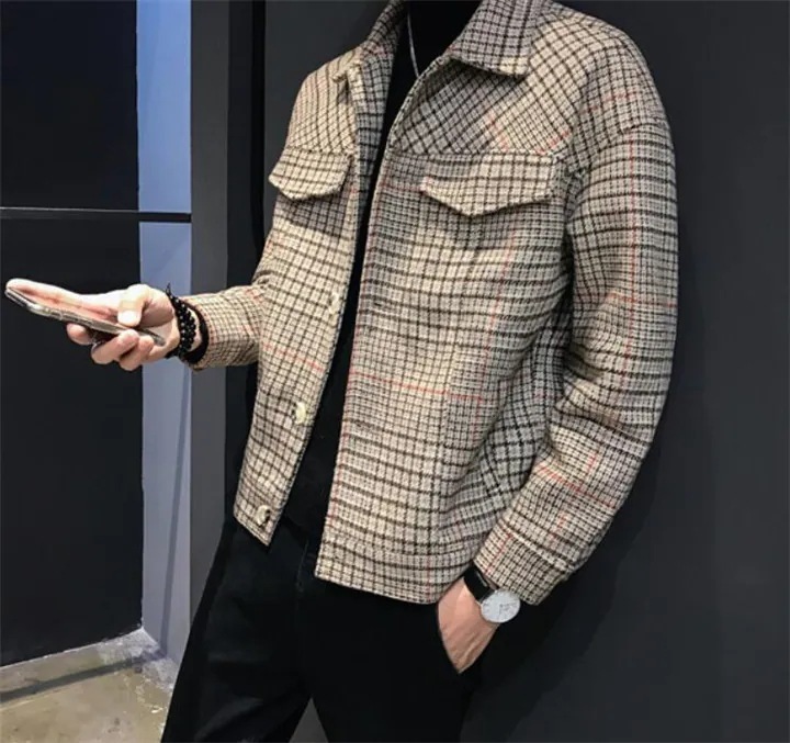お買い得TimeSALE実施中 メンズ トレンチコート ファッション 短いスタイル 韓国 ゆったりする ハンサム チェック柄 ジャケット チェスターコート 百掛け カジュアル コート タイド最低価格保