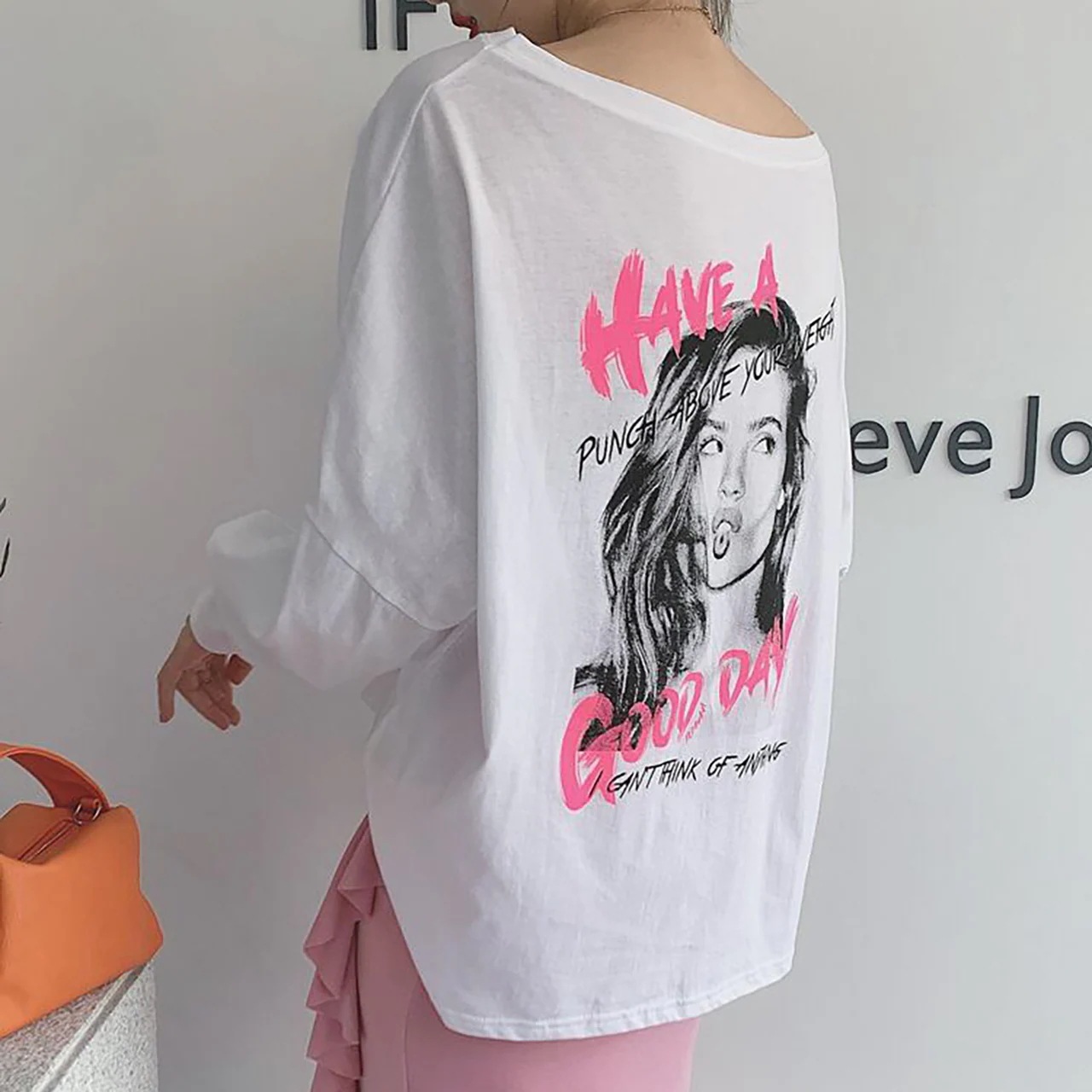 オーバーサイズロンT トップス Tシャツ 袖あり 長袖 ラウンドネック 綿 シンプル カジュアル 大人 おしゃれ お洒落 かっこいい 大人可愛い 大人女子 こなれ感 ラフ メンズライク ボーイッシュ