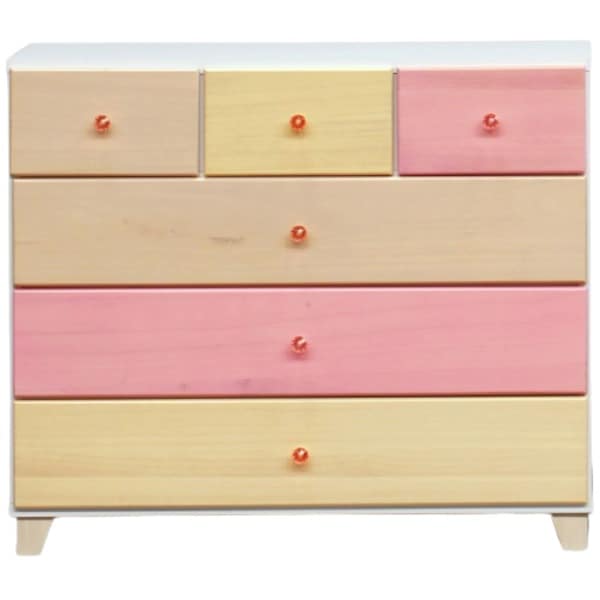 日本製 天然木 チェスト ４段 [90cm幅 ピンク系] 完成品 タンス 衣類収納 引出し収納 21,467円