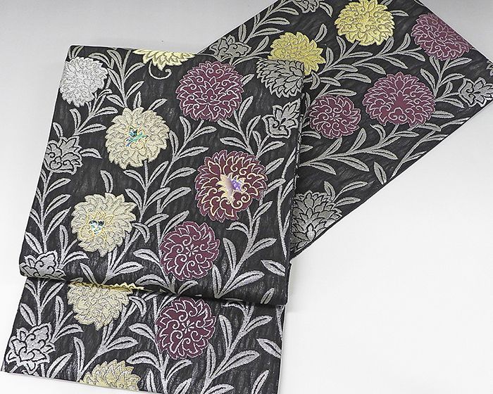 袋帯 新品仕立済 正絹 西陣 廣部商事謹製 掬い織り 唐花模様 袋帯 新品 仕立て上がり
