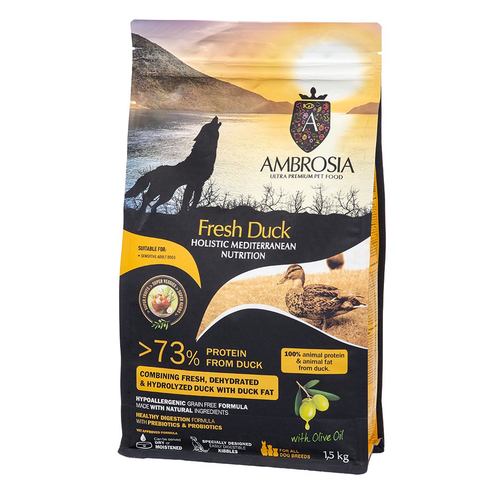 ドッグフード　アンブロシア　犬　ＨＭＮ　ダック　１．５ｋｇ　ドライ　ＡＭＢＲＯＳＩＡ　ＣＲＣ45―05―99―00―00