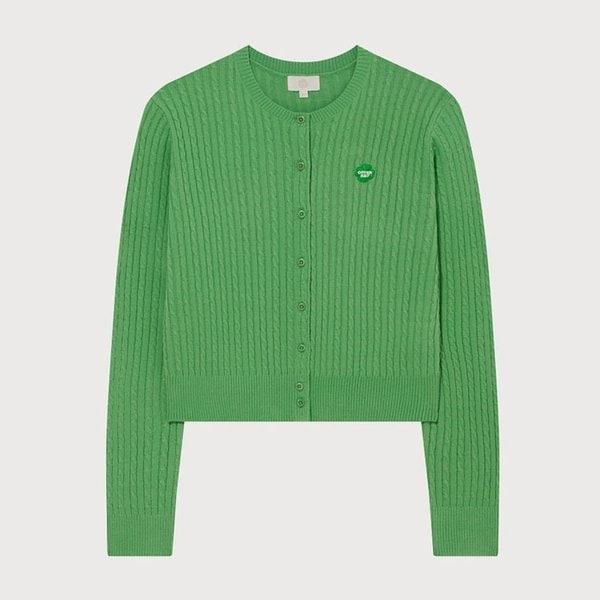 ウーマン クローバーハート ケーブルカーディガン CO2601KT71GN