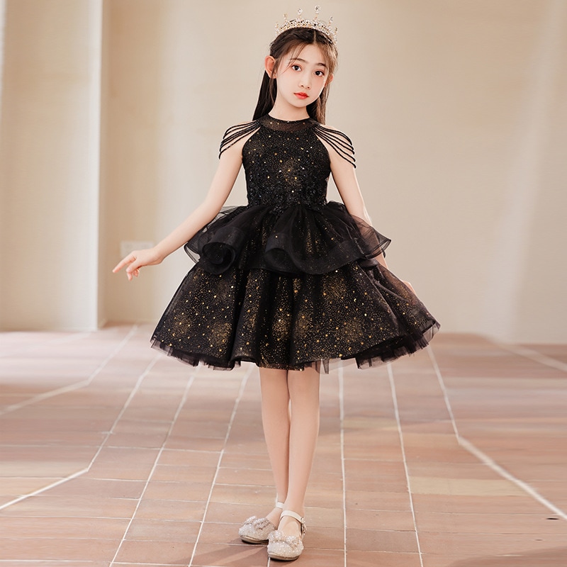ガールズドレスビッグガールプリンセスドレス子供ホストキャットウォークショーバイオリンパフォーマンスドレス夏