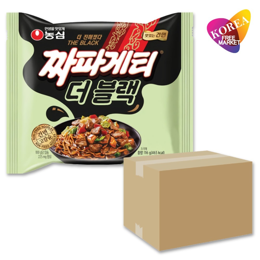 THE BLACK チャパゲティ 1BOX32袋入り 116g / 発売40周年を記念 ザブラック 乾麺 韓国ラーメン