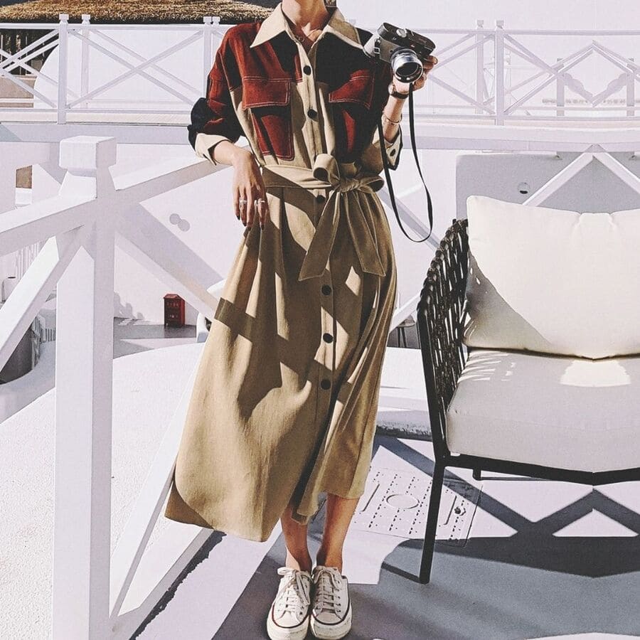 【今季トレンド】ワンピース レディース シャツワンピ 長袖 春秋 カラー 9542