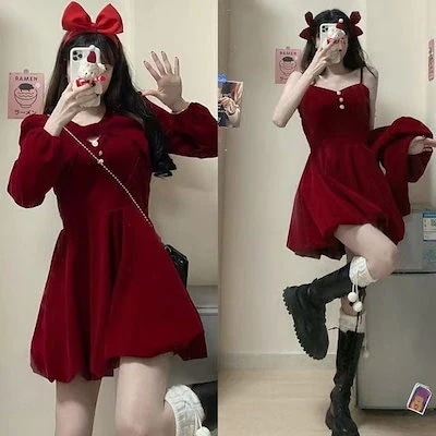 サンタコスプレ クリスマス服やさしい風2点セット レディース ハロウイ