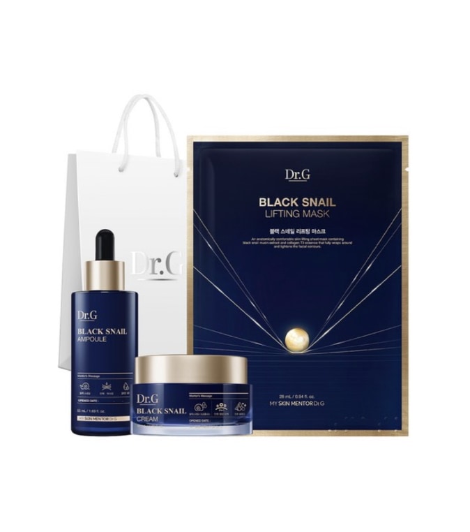 ブラックスネイル アンプル 50ml + クリーム 50ml + リフティング マスク28ml スペシャルギフトセット 12,000円