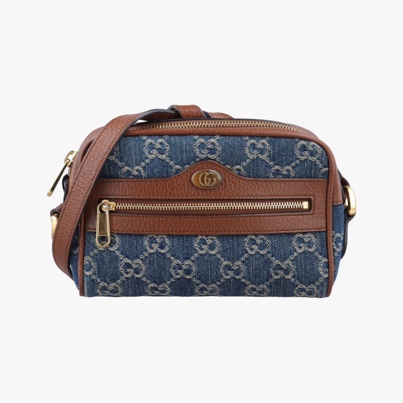 オフィディアブルー×ブラウンキャンバス×レザー517350中古