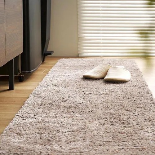 【メーカー直送品】萩原 ミックスシャギーマット Liva リーヴァ 約45×240cm グレージュ