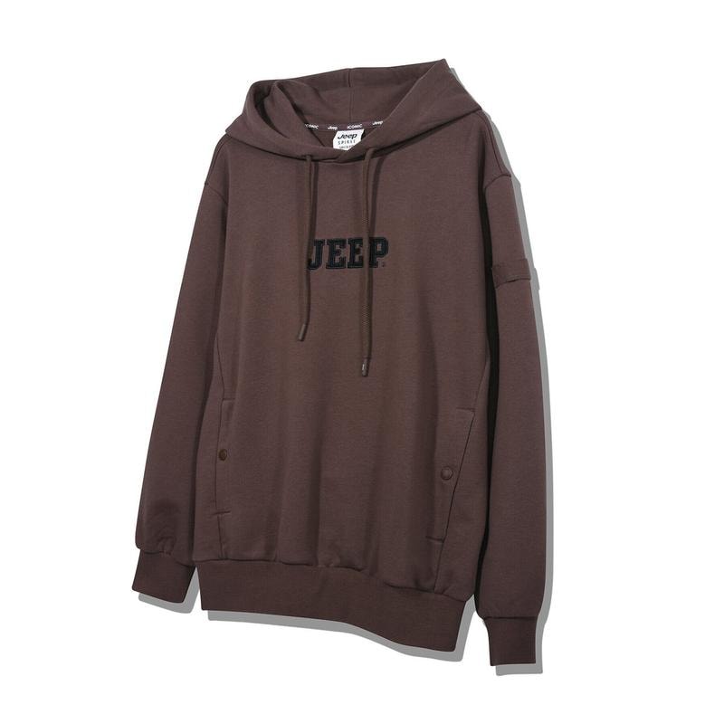 【限定販売】JO3THU006 男女共用 ブラウン ロゴ シグネチャーフード付きTシャツ_SC