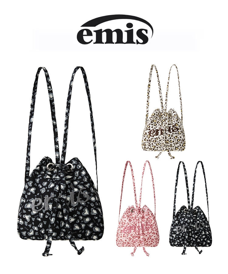 バックパック・リュック [EMIS] 25HS LOGO LEOPARD STRING BACKPACK Qoo10 EMIS LOGO LEOPARD ストリング リ