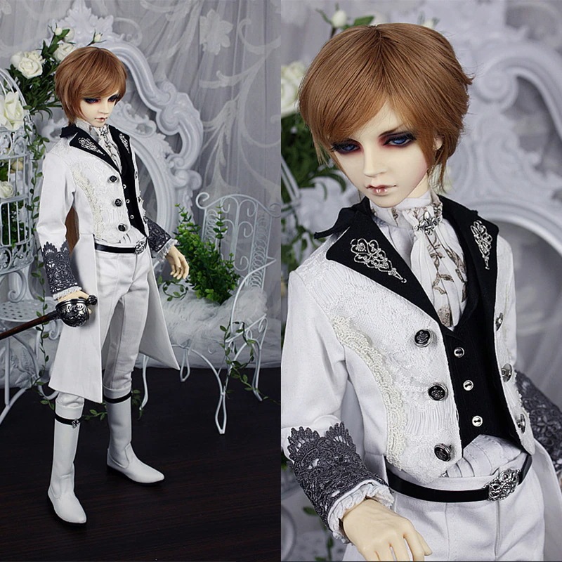 BJDドール服 ドール衣装セット 白色 貴族風 SD/70cm/ID75/IP/オーダーサイズ人形用衣装