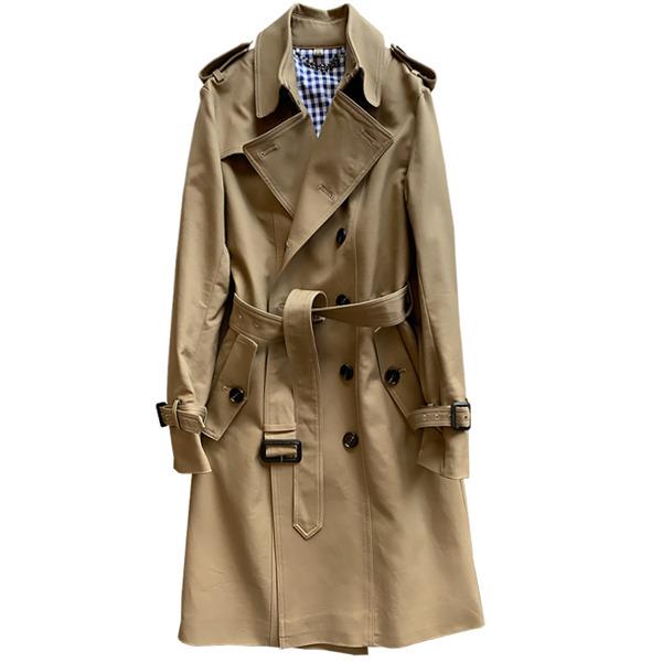 ステンカラーコートレディースロングコートスプリングコートスタイリッシュアウターゆったり秋物カジュアル上品通勤防風無地高級感