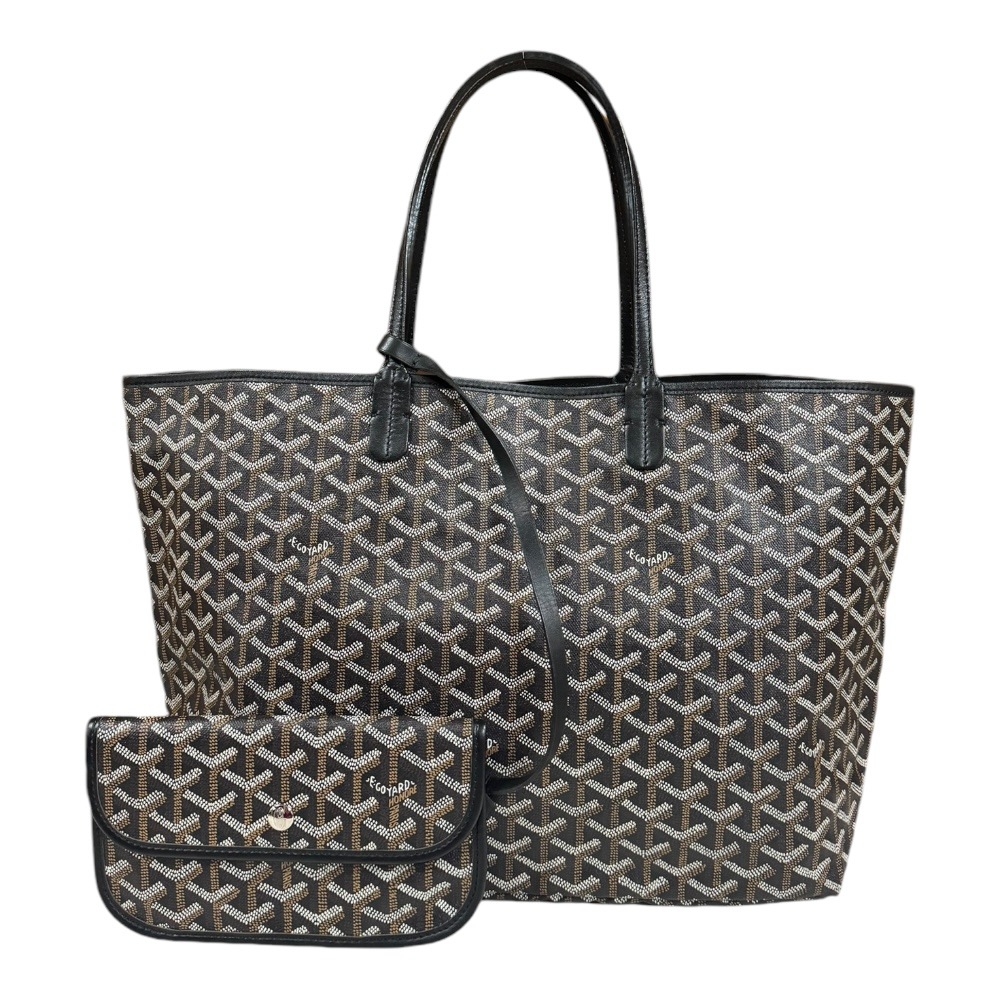 ゴヤール サンルイPM トートバッグ PVC ブラック GOYARD 中古