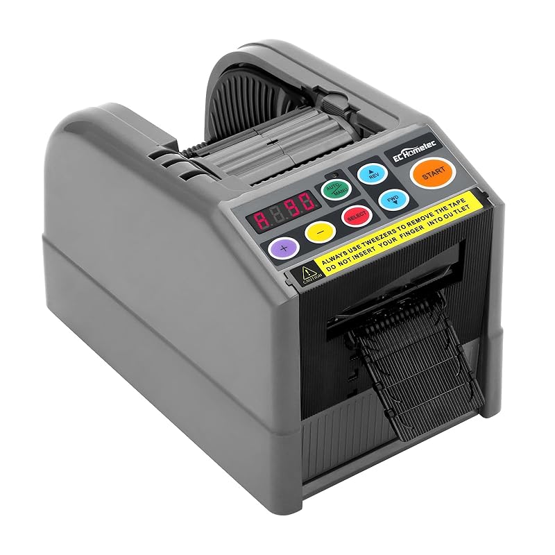 【国内即発】EC Hometec 電動 オート テープカッター 業務用 自動テープディスペンサー 多機能 電動テープカッター マスキングテープ対応 2本カット対応 メモリー機能 作業効率UP 包装梱包