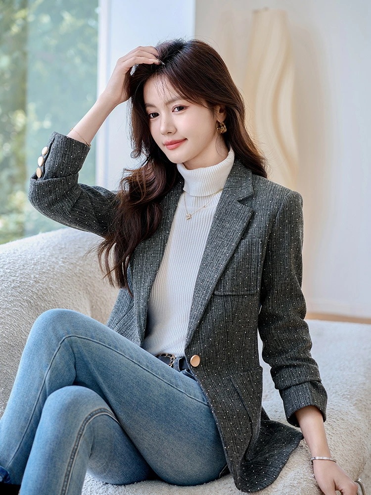 ジャケット 春秋 レディース おしゃれ カジュアル 高級感 きれいめ 体型カバー ルームウェア 新作